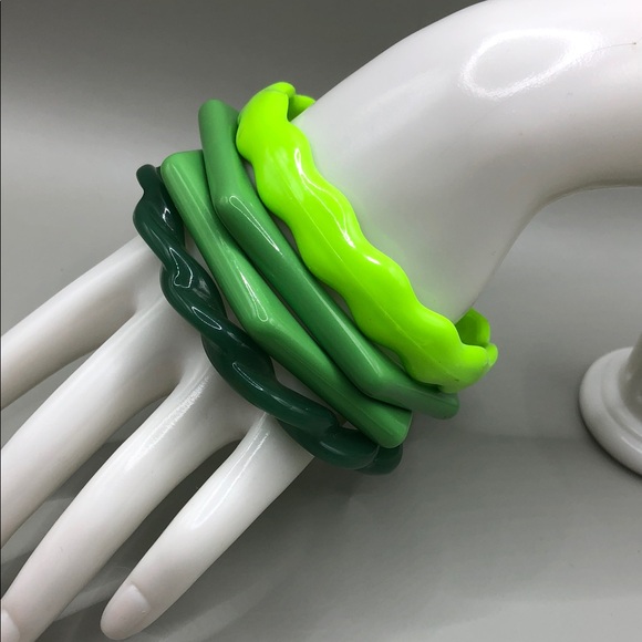 Bundle 10 vintage acrylic skinny slim bangle bracelets stack layer geometric + - Picture 13 of 15